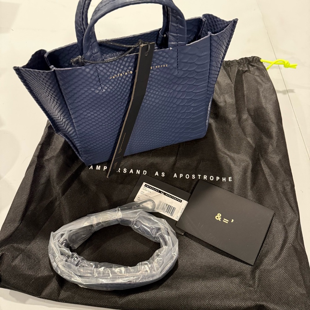 Ampersand as Apostrophe Navy Python Print Leather… - image 2